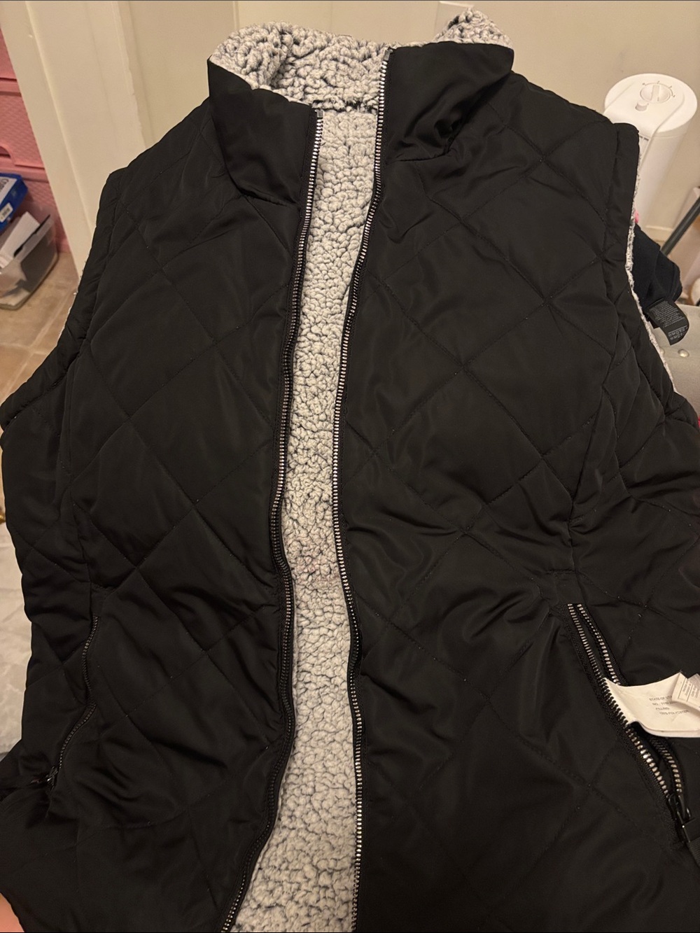 Free Country Black Quilted Zip Jacket